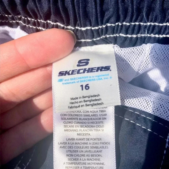 NWT - SKECHERS Board Shorts/ Swim Trunks - Teal & White - Sz 16 - Picture 7 of 8